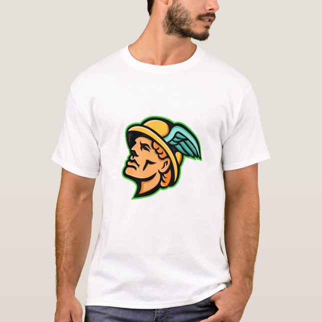 Hermes grekisk gudmaskot t shirt (Framsida)