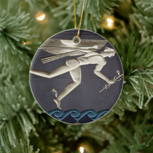 Hermes - Herald of the Greece Gods in NYC Julgransprydnad Keramik