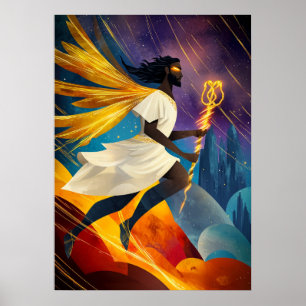Hermes - Kubistisk Minimalistisk Legend - Budbärar Poster