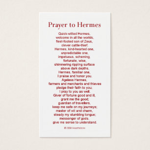 Hermes Prayer Card Visitkort
