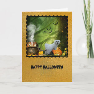 Hermes the Maltese Halloween Greeting Card Kort