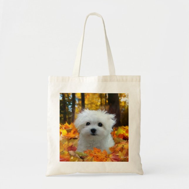 Hermes the Maltese Tote Bag Tygkasse (Framsidan)