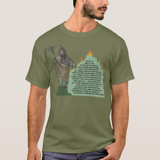 Hermes Trismegistus och Emerald Tablet T Shirt (Framsida)