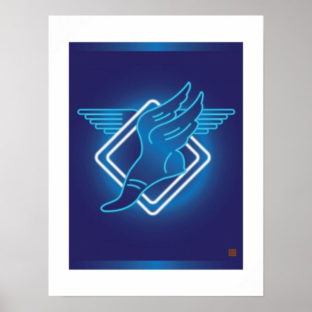 Hermes Winged Sandal-Print Poster (Framsidan)