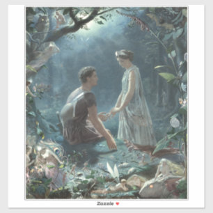 Hermia Lysander & älvor Midsommar Night Dream Klistermärken