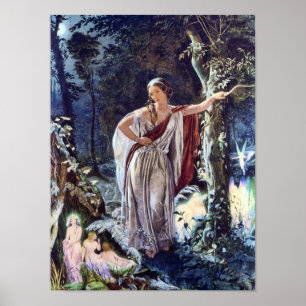Hermia och Älvorna Victorian Fairy Art Print Poster