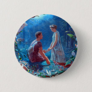 Hermia och Lysander A Midsommarnattens Dream Knapp
