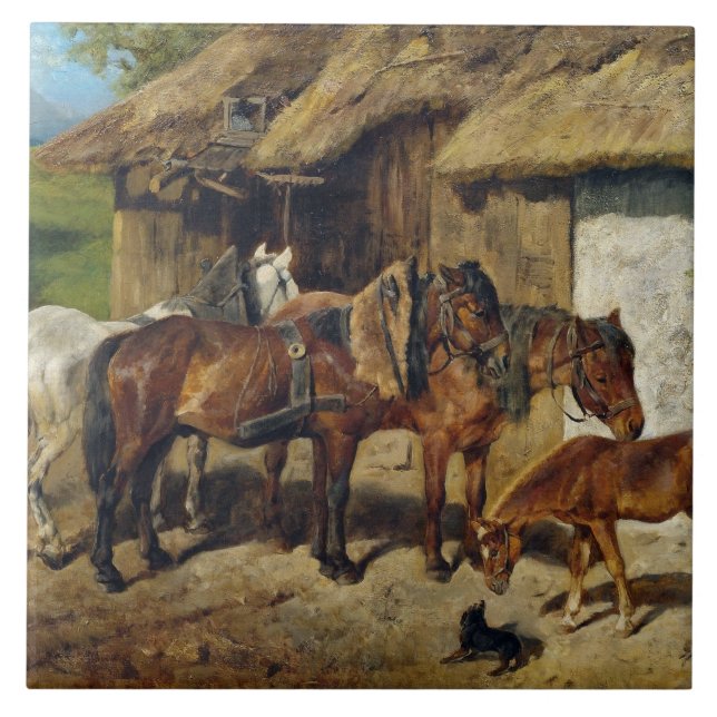 Hermine Biedermann Harnsed Horses vid Stab Kakelplatta (Framsidan)
