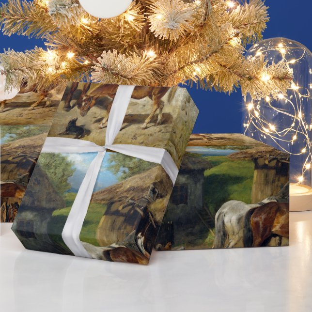 Hermine Biedermann Harnsed Horses vid Stab Wr Presentpapper (Helgdagar)