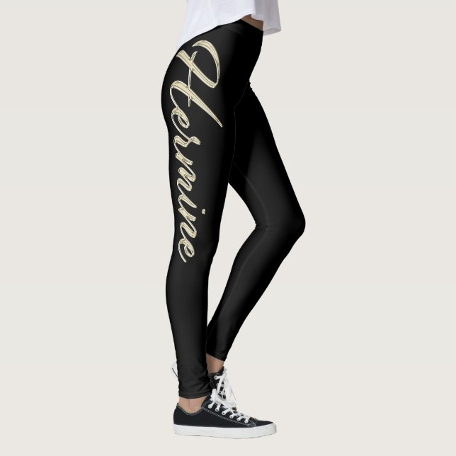 Hermine white gold Handwriting Hose Leggings (Höger)