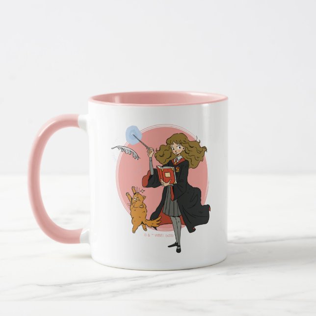 Hermione och Crookshanks Wingardium Leviosa Mugg (Vänster)