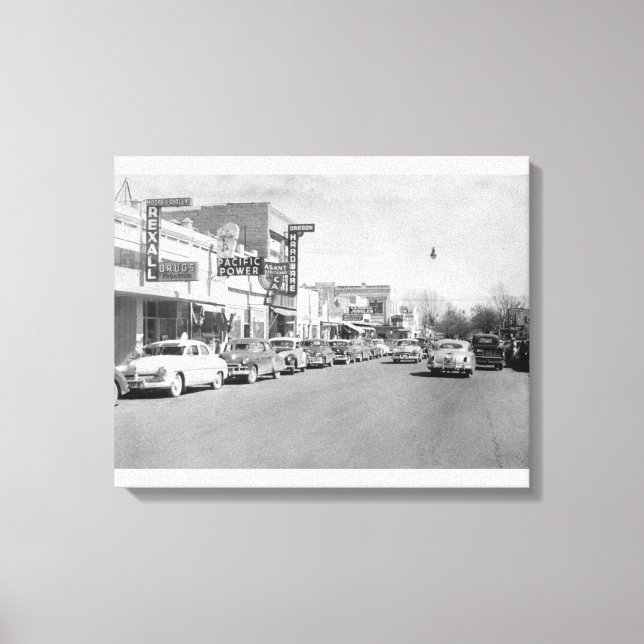 Hermiston, Oregon Main Street View Photograph Canvastryck (Framsida)