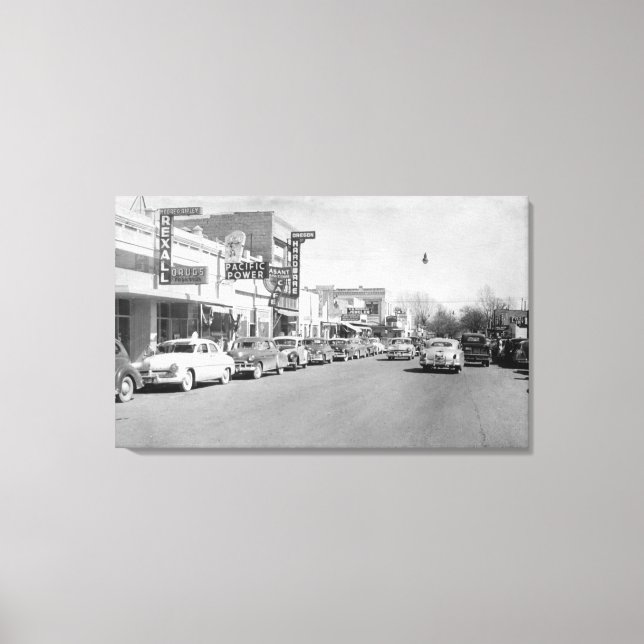 Hermiston, Oregon Main Street View Photograph Canvastryck (Framsida)