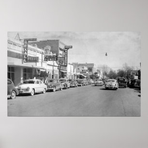 Hermiston, Oregon Main Street View Photograph Poster