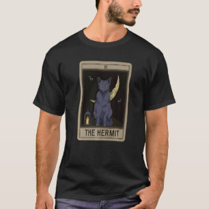 Hermit Cat Arcana Tarot Card Mystical Wiccan T Shirt
