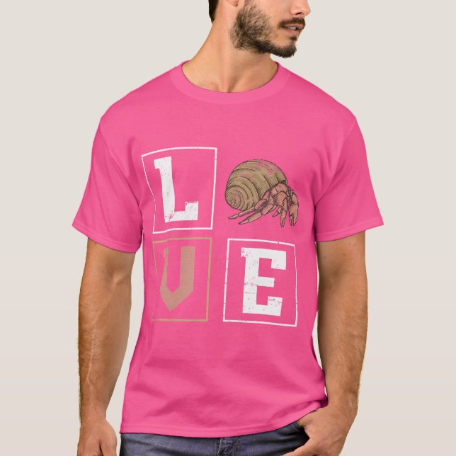 Hermit Crab Aquarist Valentines Day Crab T Shirt (Framsida)