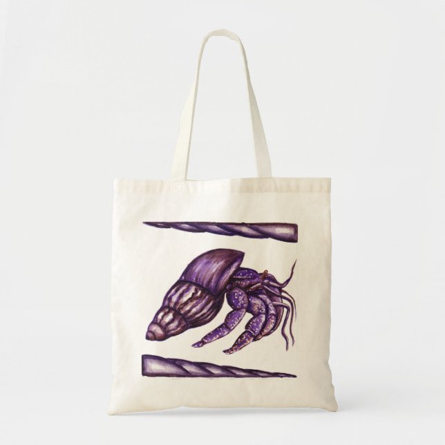 Hermit Crab Artwork Tote Bag Tygkasse (Framsidan)