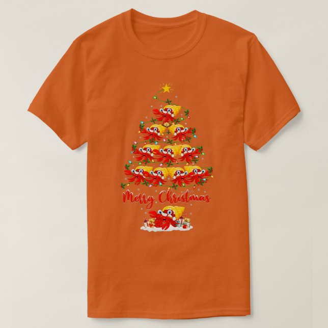 Hermit Crab Christmas Tree Lights Funny Hermit Cra T Shirt (Design framsida)