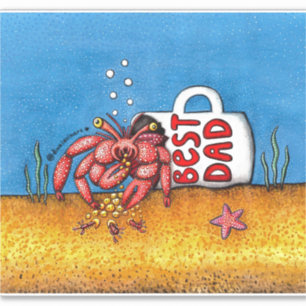 Hermit Crab Fars dag Best Pappa Klistermärken