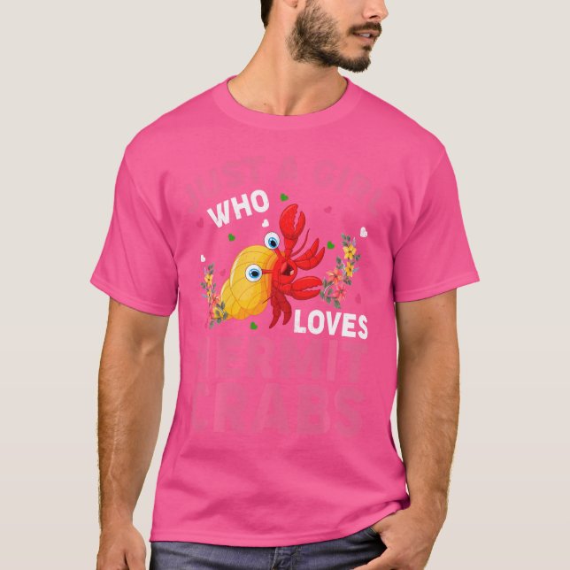 Hermit Crab Fish Älskare Bara en flicka som Kärlek T Shirt (Framsida)