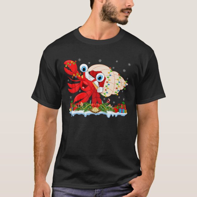 Hermit Crab Fish Lover Matching Santa Hermit Crab T Shirt (Framsida)