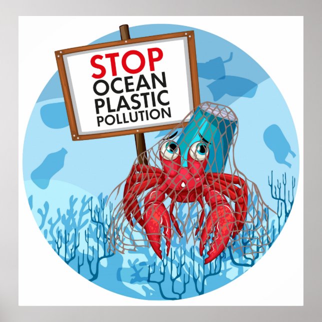 Hermit Crab Holding Sign Poster (Framsidan)