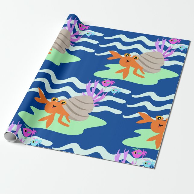 Hermit Crab Wrapping Paper Presentpapper (Utrullad)