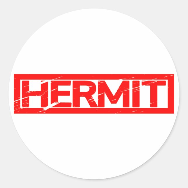 Hermit Frimärke Runt Klistermärke (Framsida)