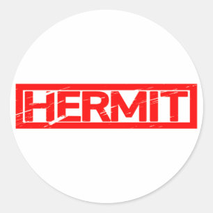 Hermit Frimärke Runt Klistermärke