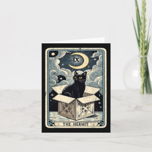 Hermit Tarot Card-katt i lådan Mystic Funny Katt Kort