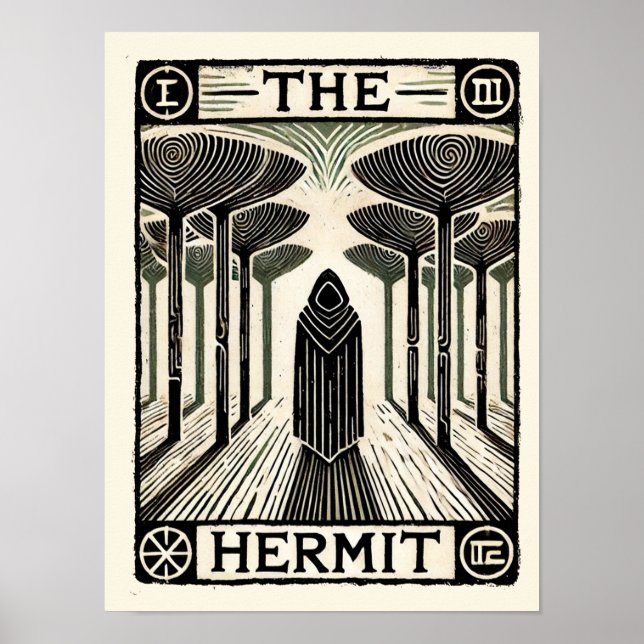 Hermit Tarot Card Poster (Framsidan)
