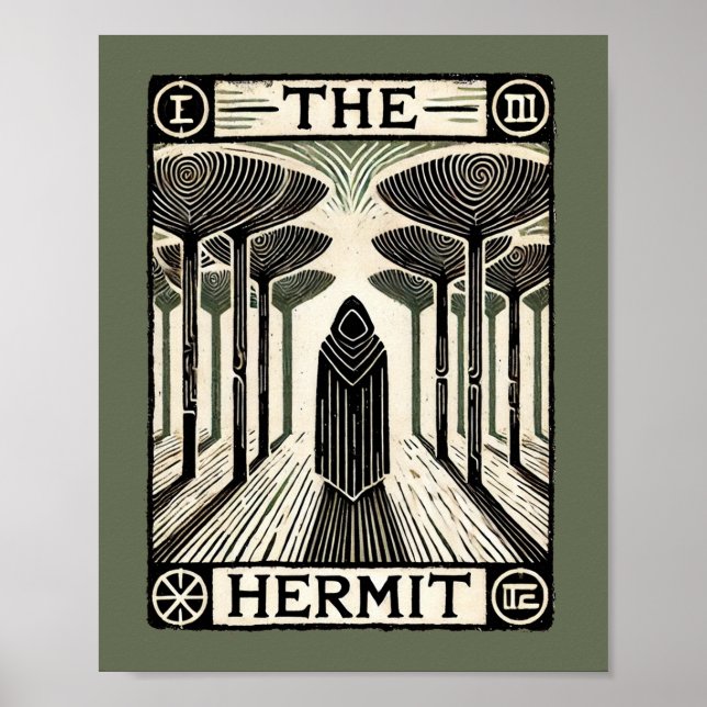 Hermit Tarot Card Poster (Framsidan)