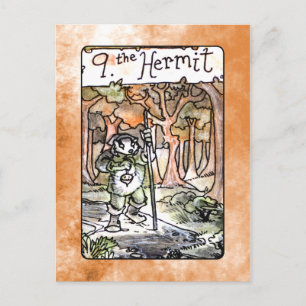 Hermit Tarot Card Vykort