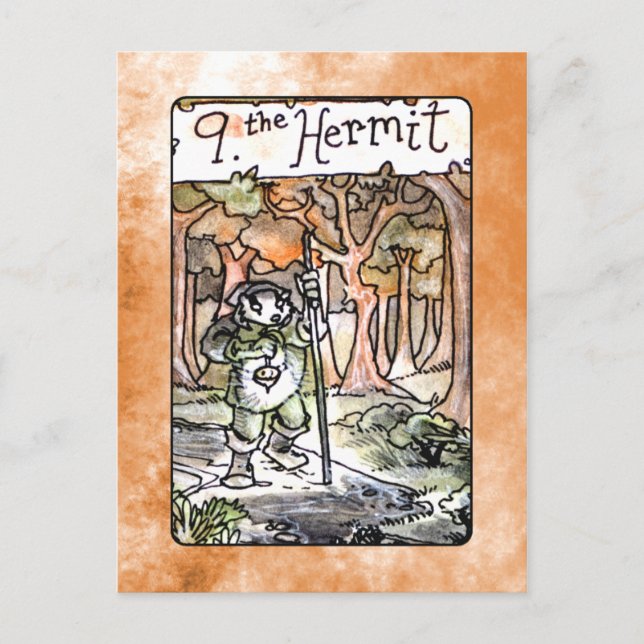 Hermit Tarot Card Vykort (Framsida)