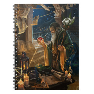 Hermit Tarot-kort - fantasy magisk konst Anteckningsbok