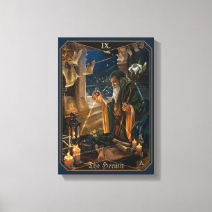 Hermit tarotkortet - fantasialkemisk konst canvastryck