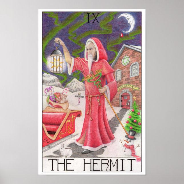 Hermit-tarotkortet Poster (Framsidan)
