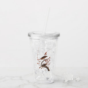Hermit Thush Audubon Bird med Red Berries Take Away Mugg