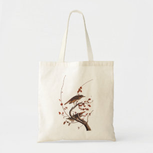 Hermit Thush Audubon Bird med Red Berries Tygkasse