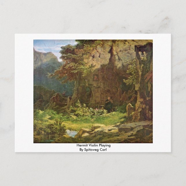 Hermit Violin Pluting by Spitzweg Carl Vykort (Framsida)