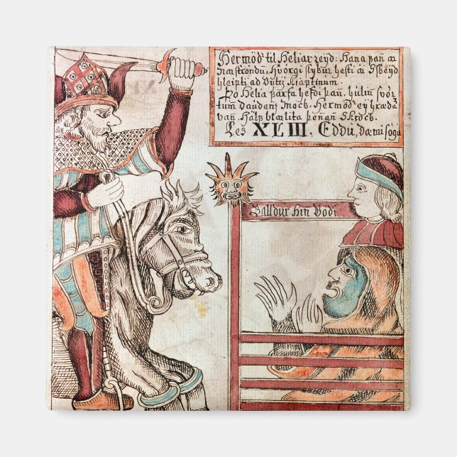 Hermod astride Sleipnir Magnet (Framsidan)