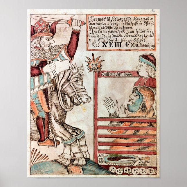 Hermod astride Sleipnir Poster (Framsidan)