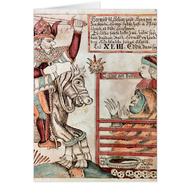 Hermod grensle Sleipnir Hälsningskort (Framsidan)