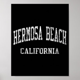 Hermosa Beach Ca J05 Vintage Atletiska Srts Design Poster