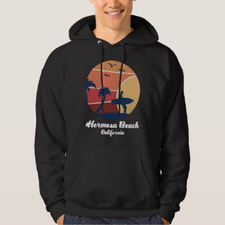 Hermosa Beach California Surfing Surfer Vintage Su Hoodie