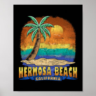 Hermosa Beach California Vintage Distress Souven Poster