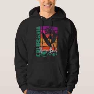 Hermosa Beach Kalifornien Retro Solnedgång Strand Hoodie
