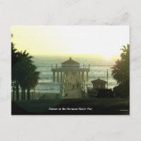 Hermosa Beach Pier Sunset vykort