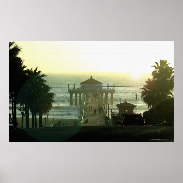 Hermosa Beach Sunset 36 x 22 Poster (Framsidan)