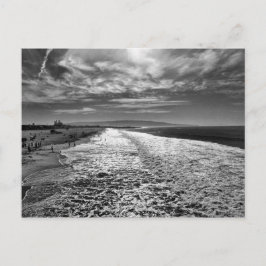 Hermosa Beach, svartvit bild Vykort
